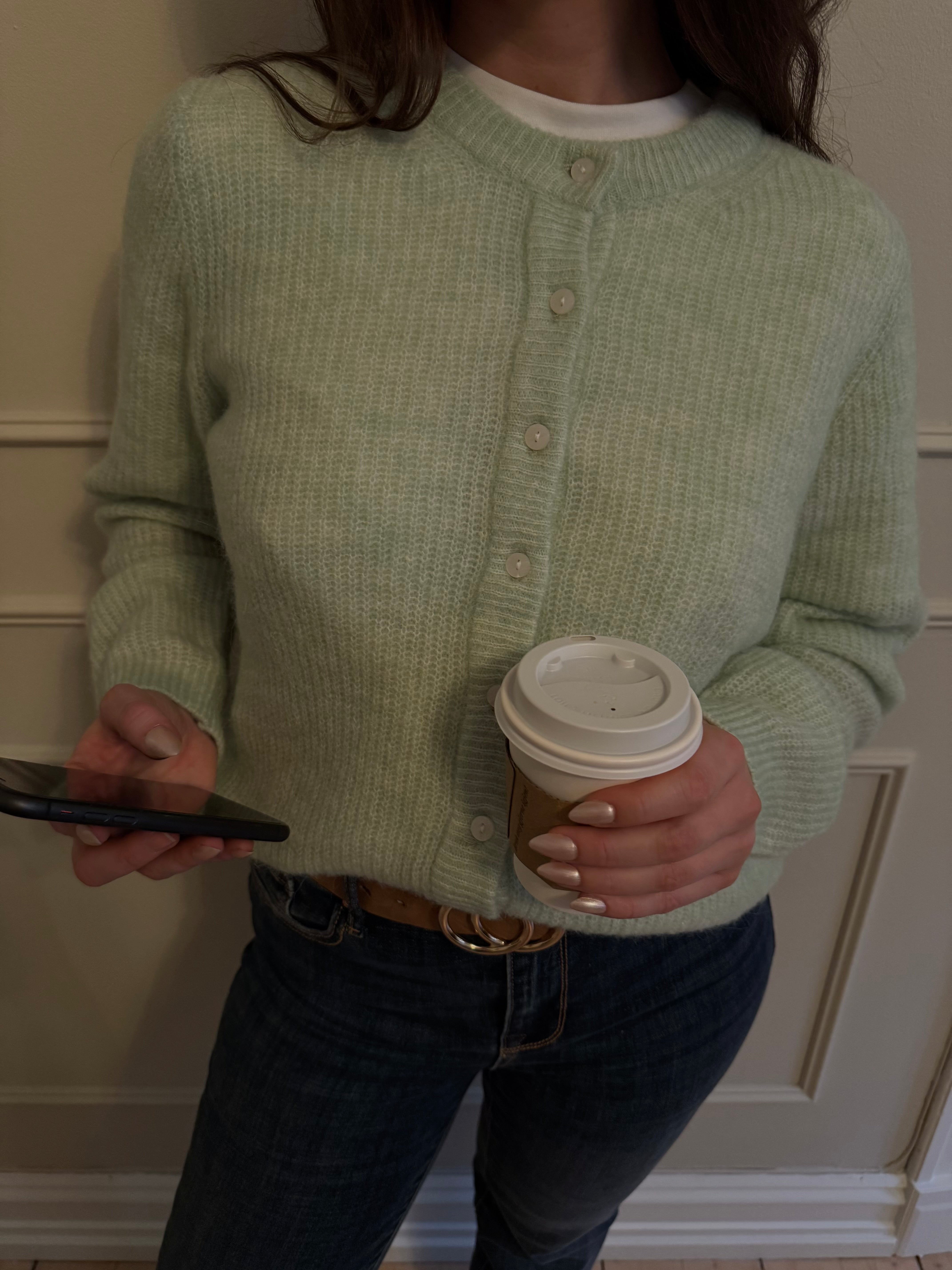 VILORY Knit Cardigan - Smoke Green